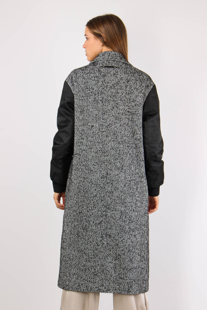 Cappotto Resca Manica Nylon Nero-4