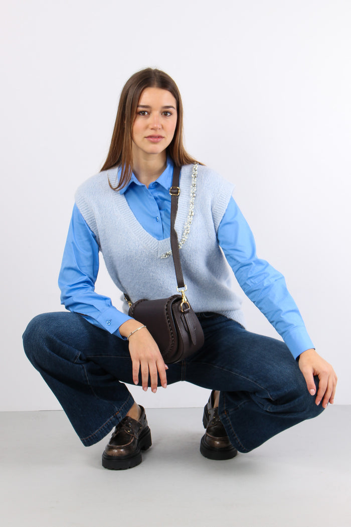 Gilet Profilo Gioiello Misto A Azzurro-3