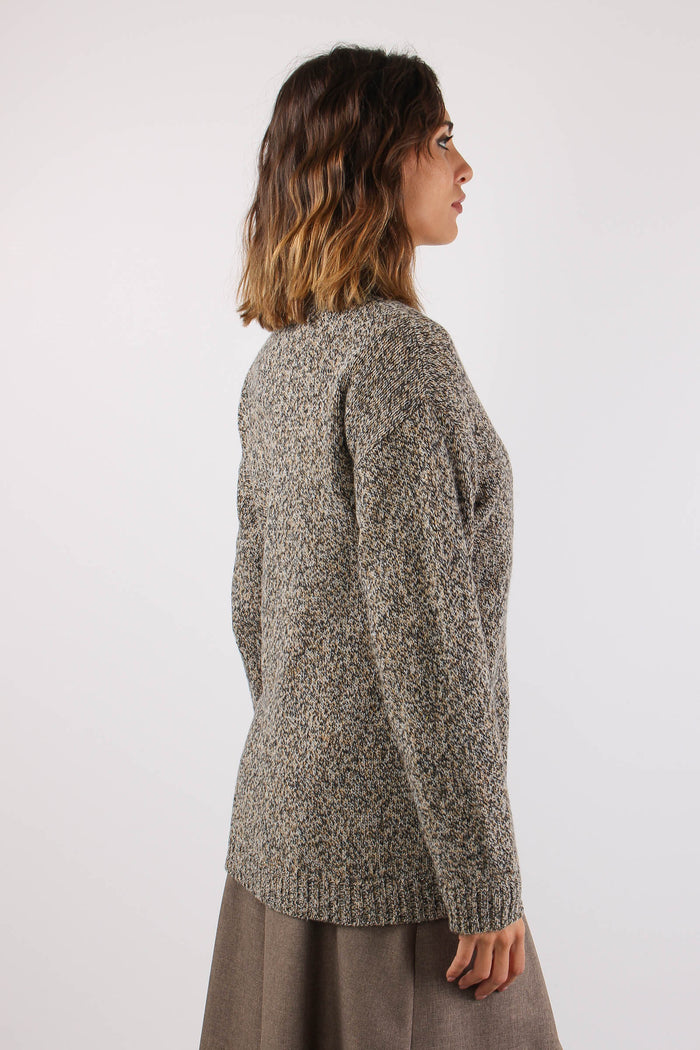 Cardigan Lacci Moulinee Nero/cammello-6