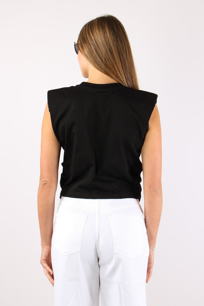 T-shirt Nodo Spalline Nero-3