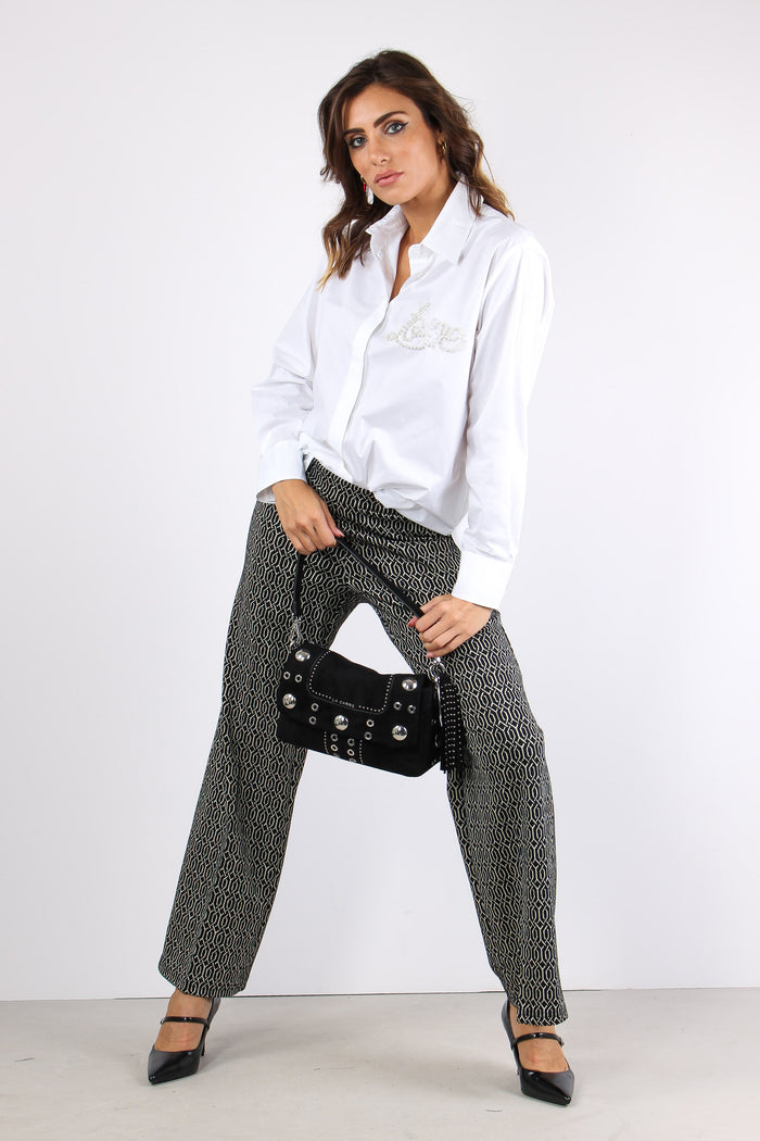 Camicia Regular Applicazione P Bianco-5