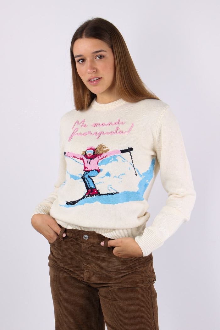 Girocollo Mi Mandi Fuori Pista Bianco-6