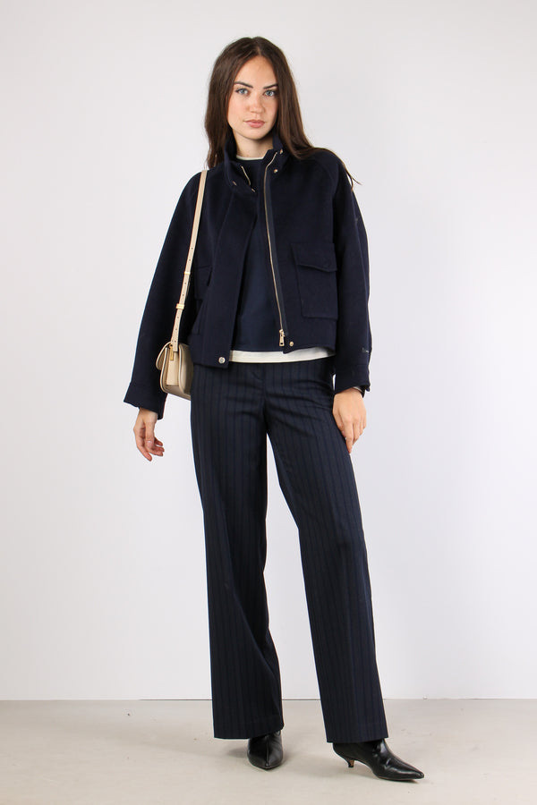 Giaccone Corto Tasche Blu