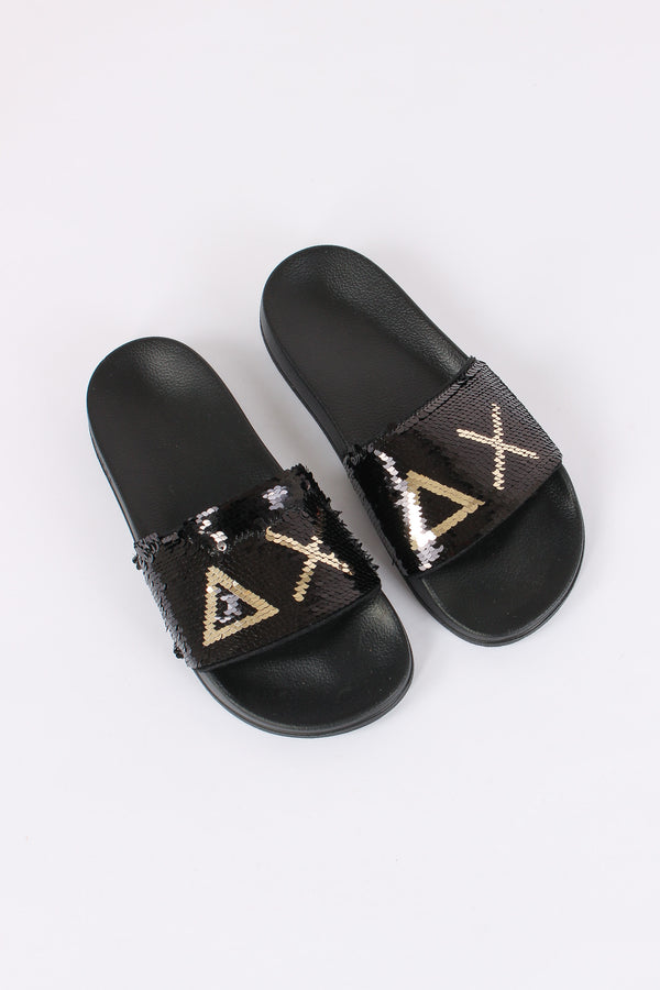 Ciabatta Fascia Pailettes Nero/oro-2