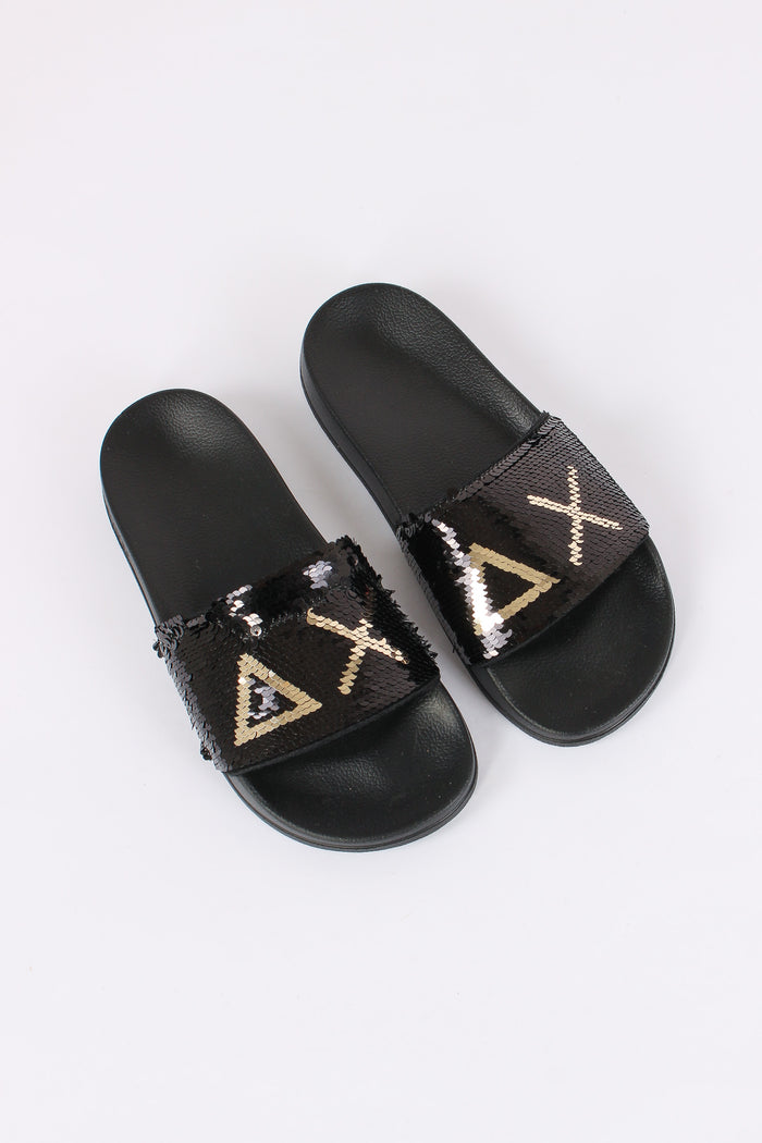 Ciabatta Fascia Pailettes Nero/oro-2