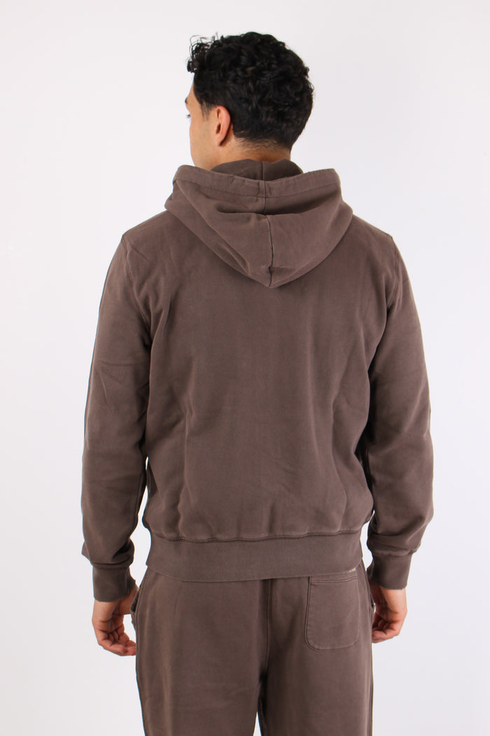 Felpa Full Zip Delavee Marrone-5