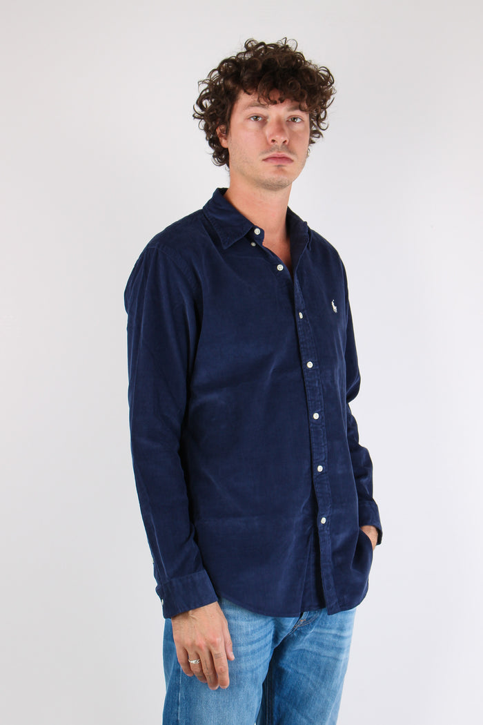 Camicia Velluto Newport Navy/white-6