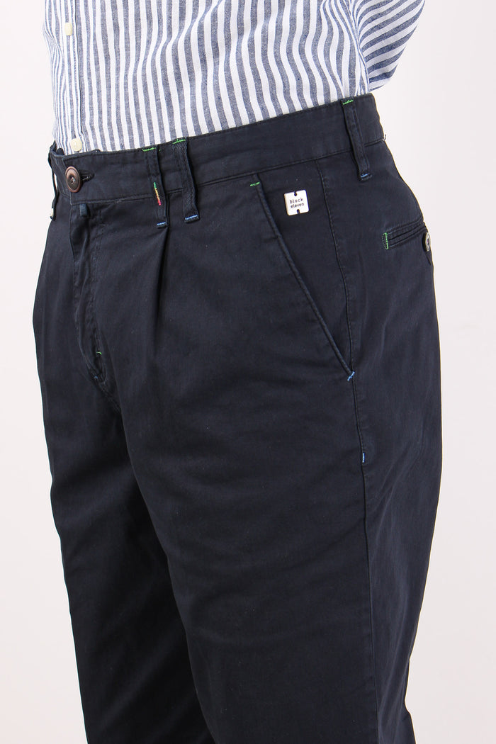 Chino Pences Gabardina Blu-6