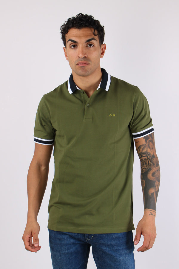 Polo Collo Bicolor Verde