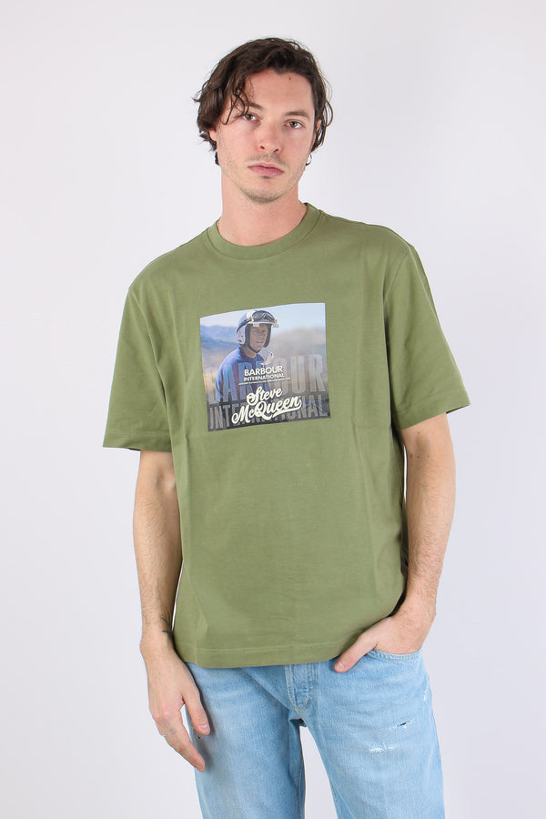 T-shirt Stampa Steve Mc Queen Olvine-2