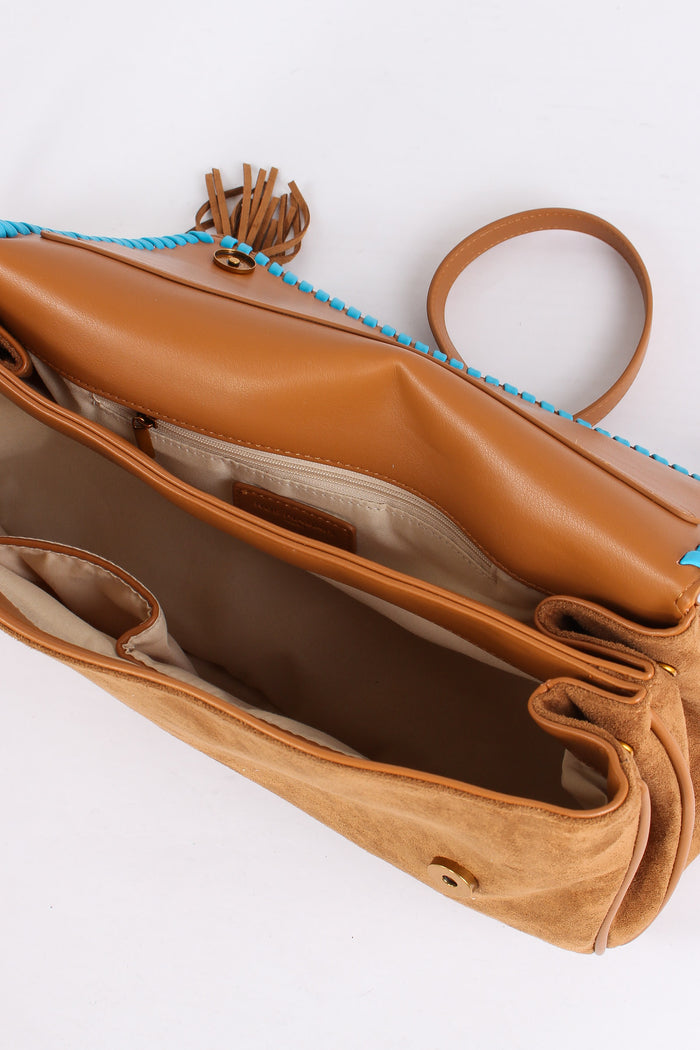 Tracolla  Suede Etnica Suede Cognac-6