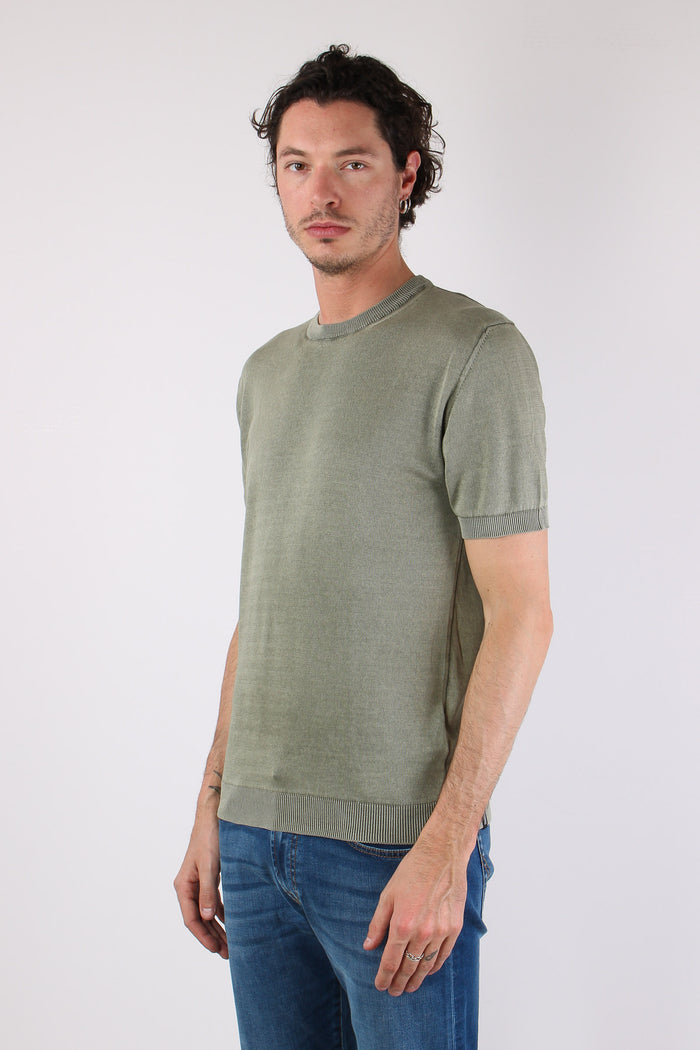 T-shirt Girocollo Basica Green Fade-3