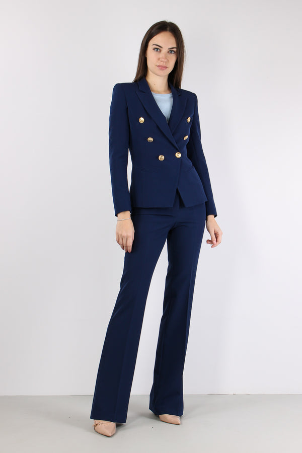 Giacca Doppiopetto Tessuto Tecnico Navy