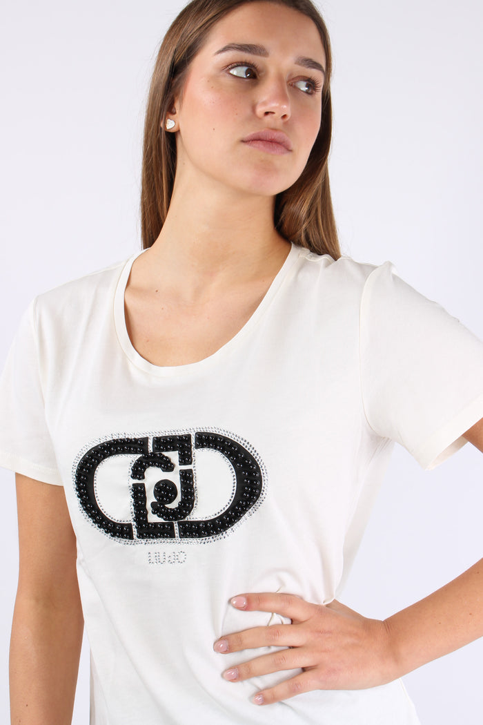 T-shirt Monogram Perle Bianco/monogram-4