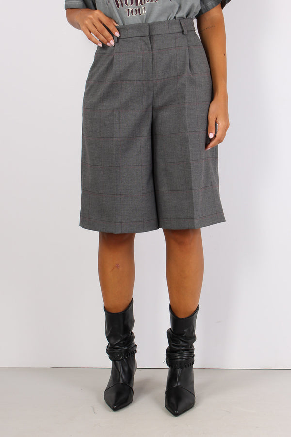 Fernande Bermuda Quadri Grigio/bordeaux-2