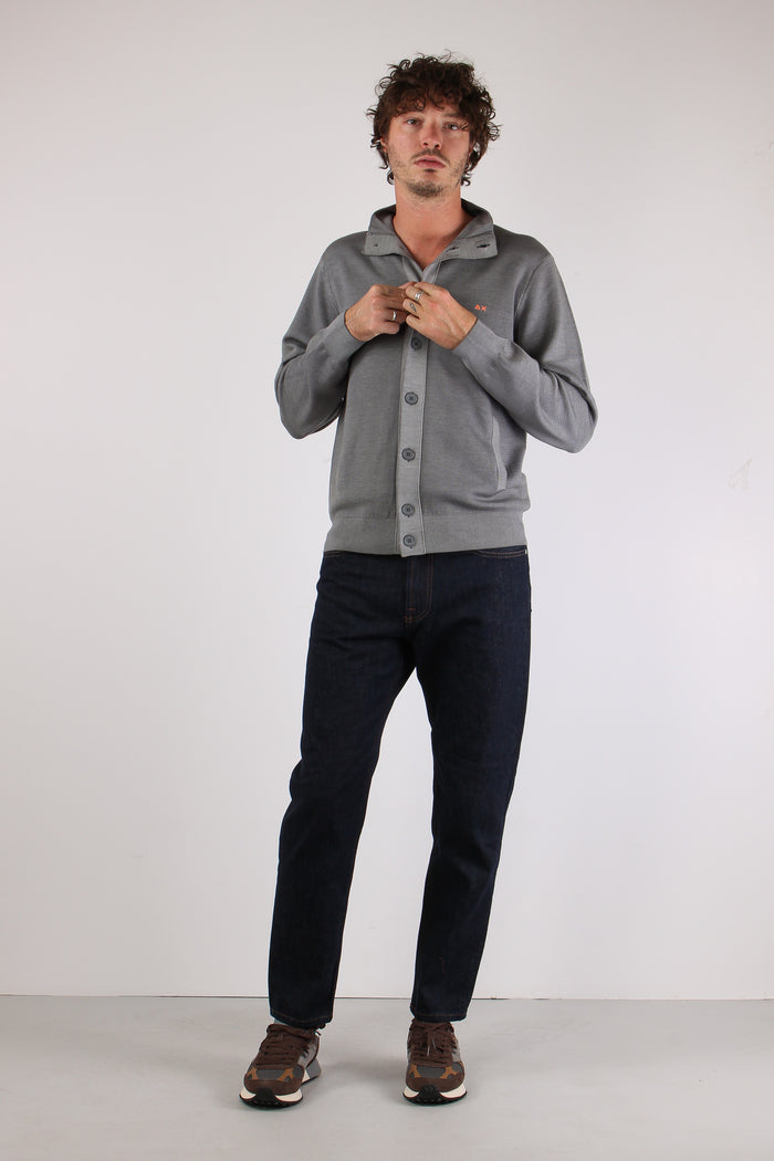Cardigan Lana Bottoni Tinto Ca Stone-4
