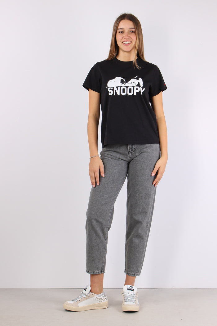 T-shirt Stampa Grande Nero-3