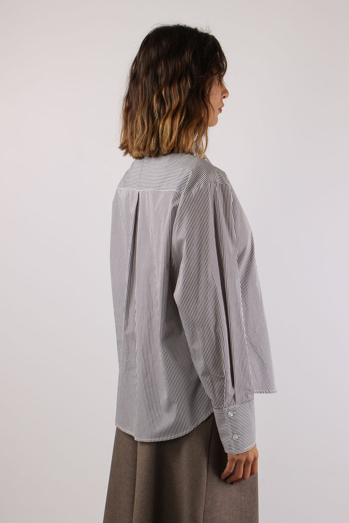 Camicia Riga Applicazione Coll Bianco/moro-6