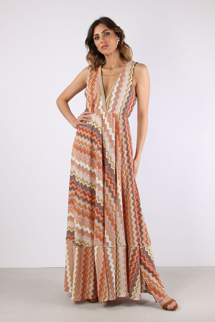 Abito Lungo Jacquard Terra-3
