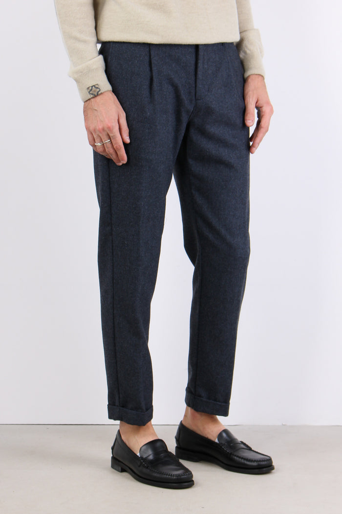 Volo Pantalone Spinato Blu-7