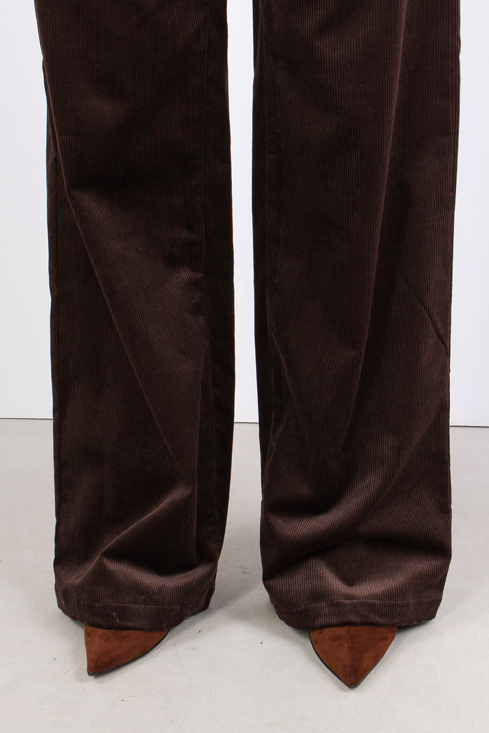 Pantalone Palazzo Velluto Cioccolato-8