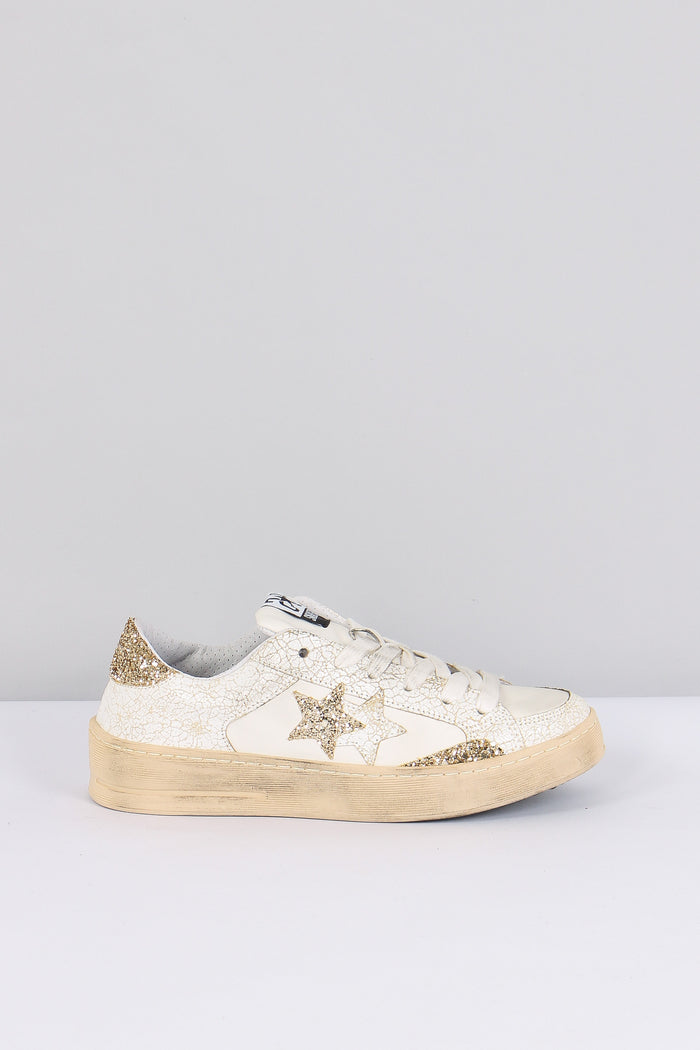 Sneakers Enjoy Star Glitter Bianco/oro