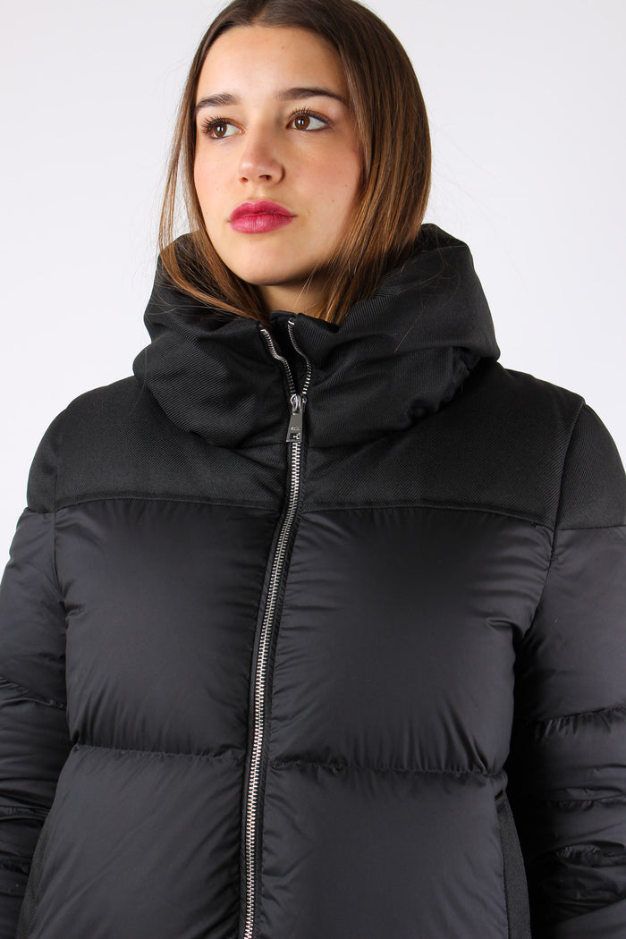 Piumino Zip Bimateriale Black-8