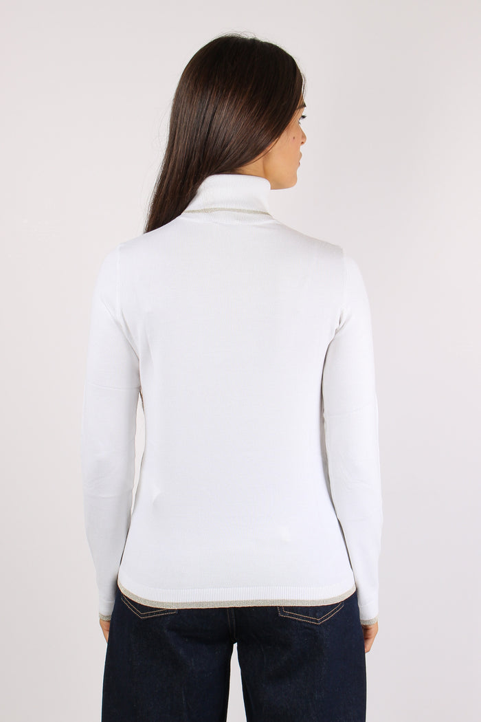 Collo Alto Profilo Lurex Bianco Lana-3