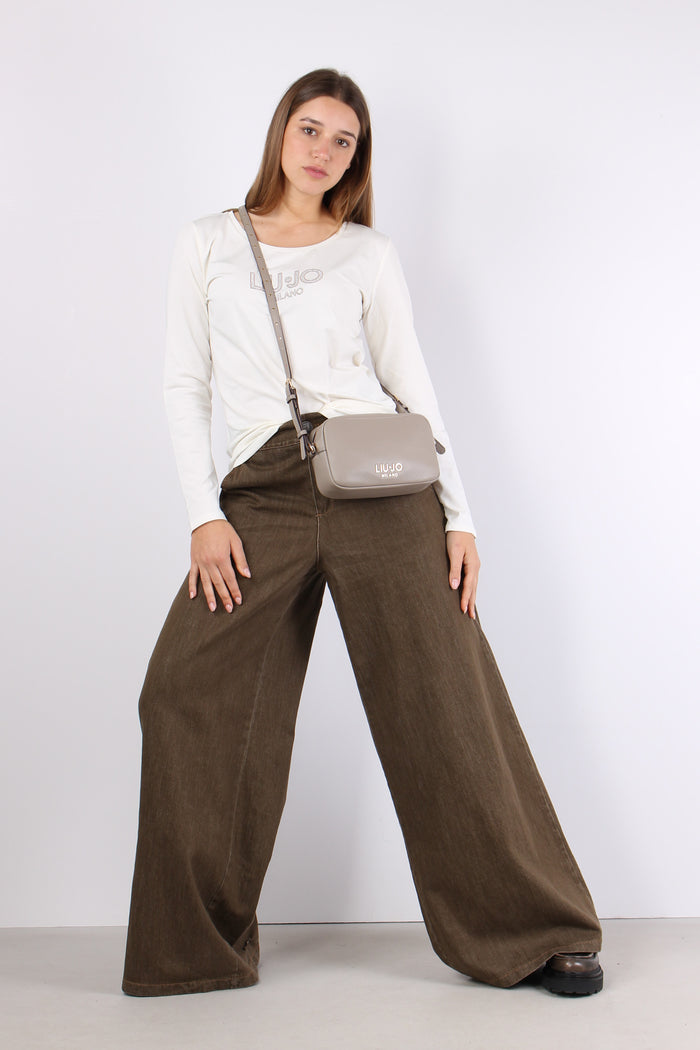 T-shirt Manica Corta Logo Bianco Latte-5