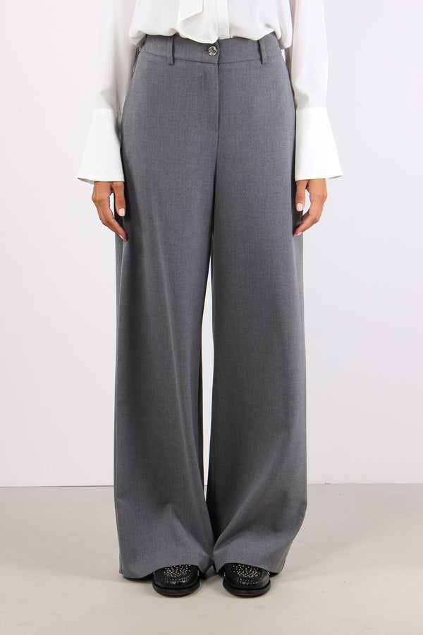 Badisco Pantalone Palazzo Medium Grey-2
