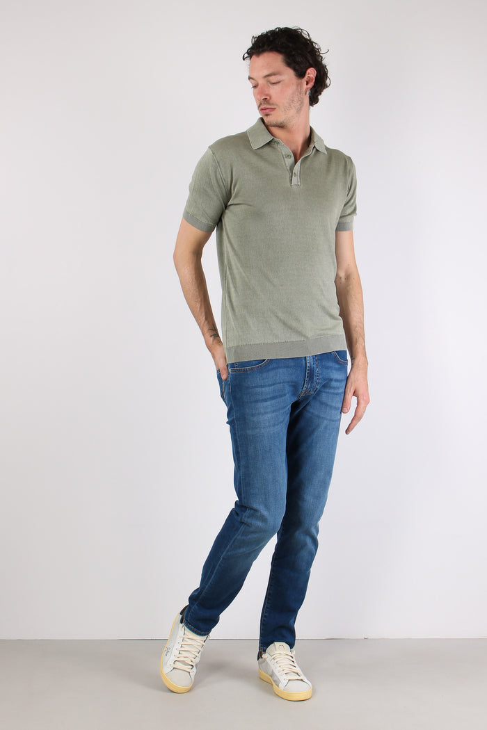 Polo Manica Corta Cotone Green Fade-6