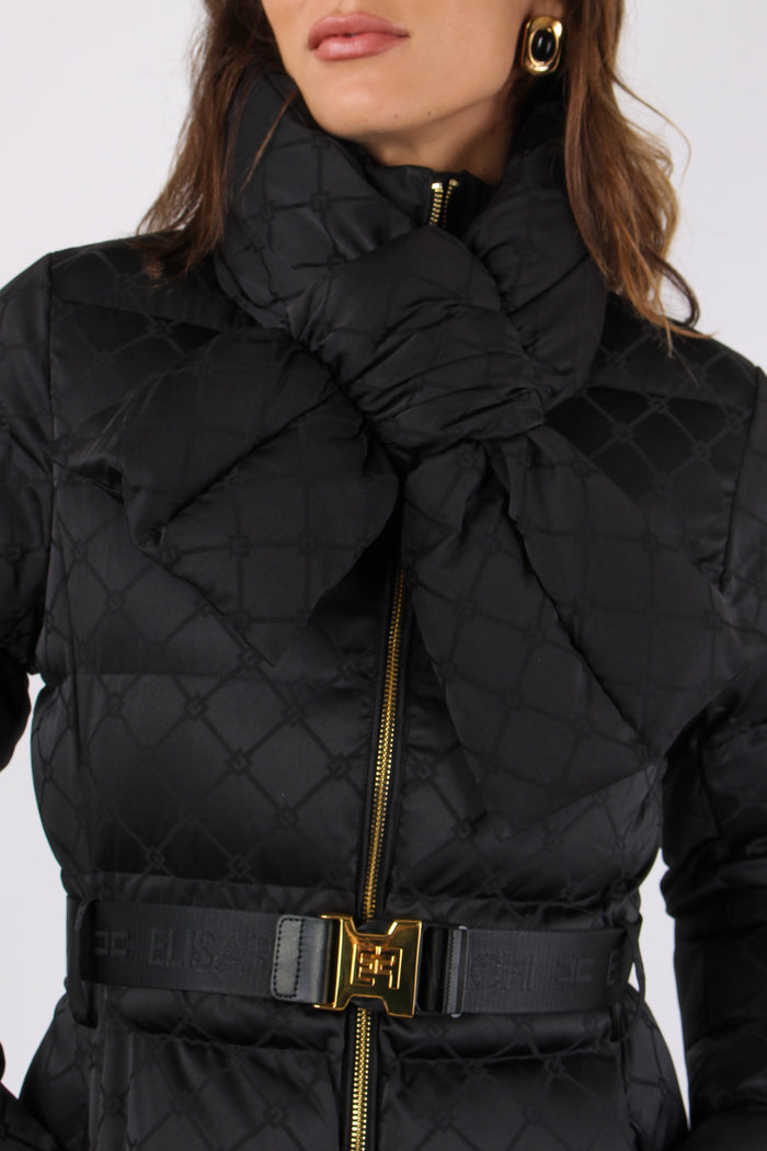 Piumino Logo Fiocco Collo Nero-7