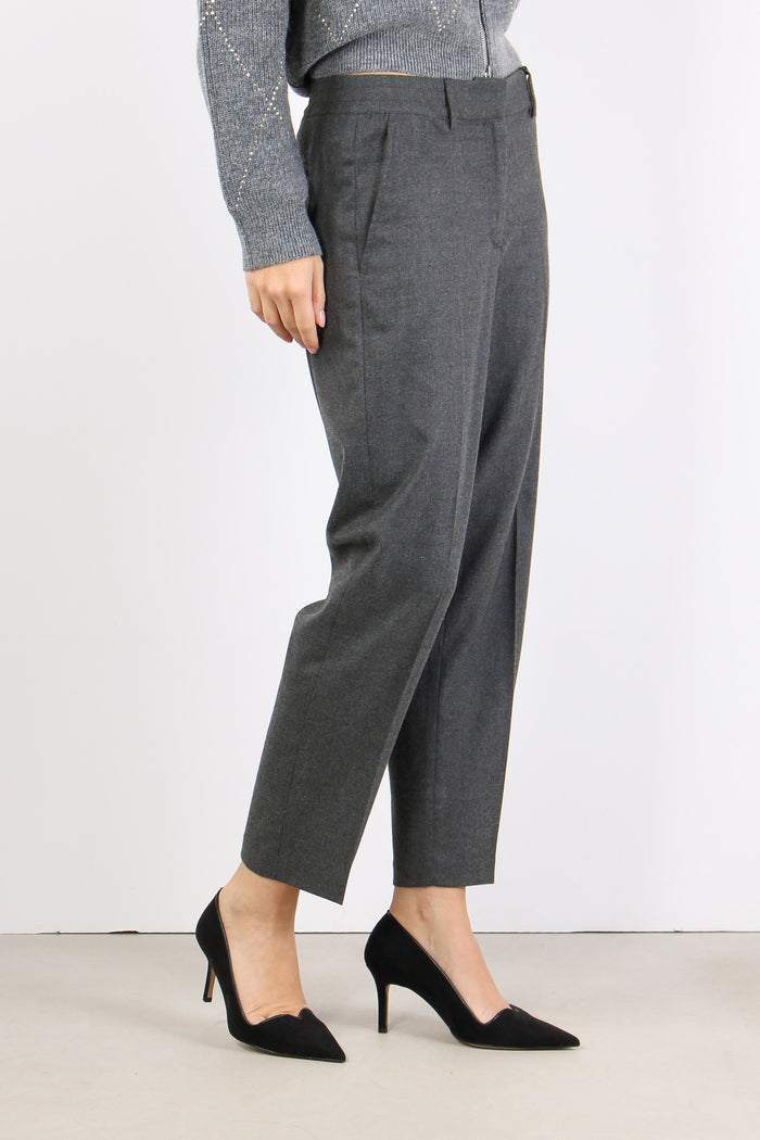 Pantalone Lana  Flanella Grigio-6