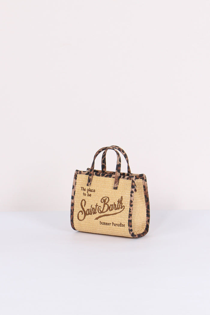 Vivian Mini Paglia Profilo Contrasto Beige/leopard-3