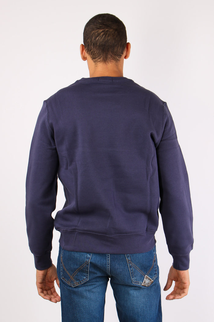 Felpa Girocollo Stampa Orso Faded Blue-4