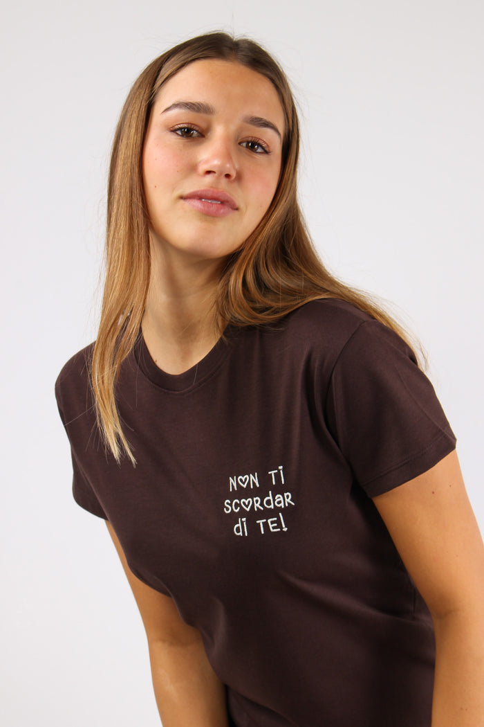 T-shirt Ricamo Non Ti Scordare Cioccolato-3