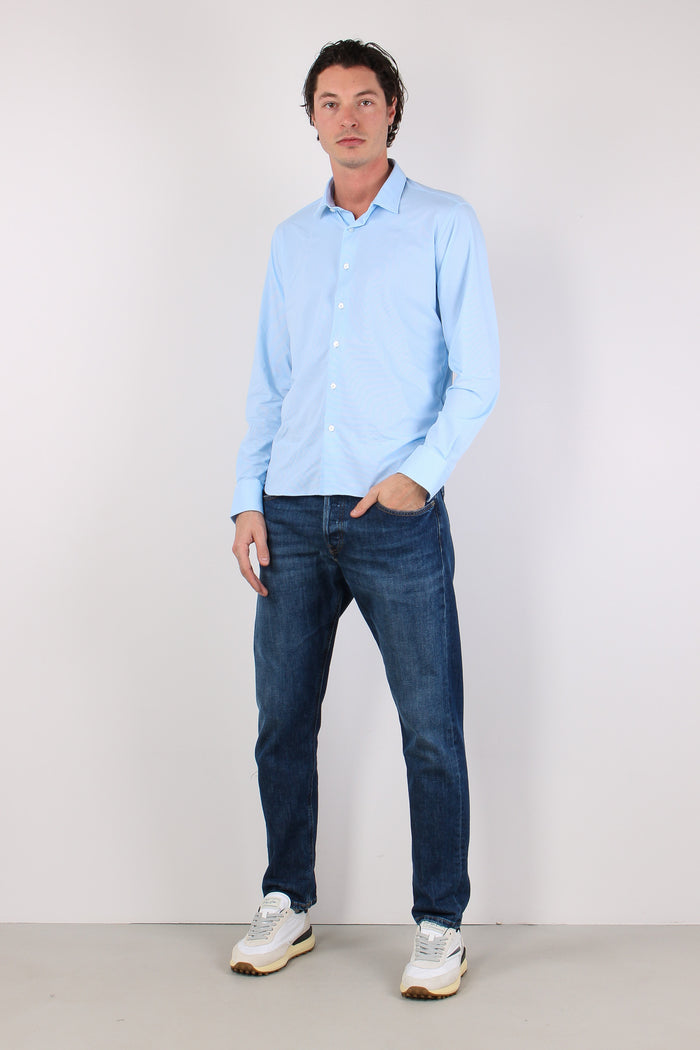 Camicia Tessuto Tecnico Micro Fantasia White-3