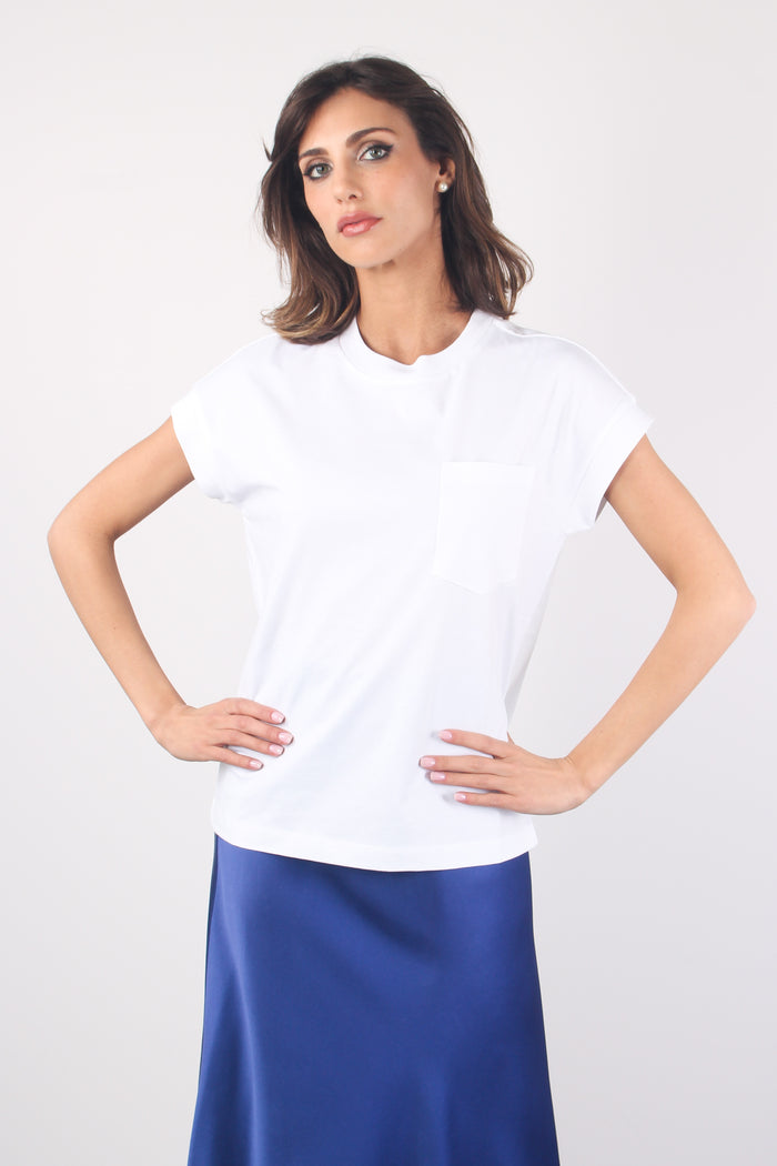 T-shirt Over Cotone Bianco-4