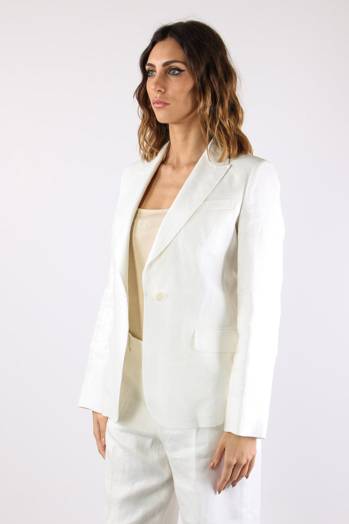 Nalut Giacca 1 Bottone Lino Off White-4