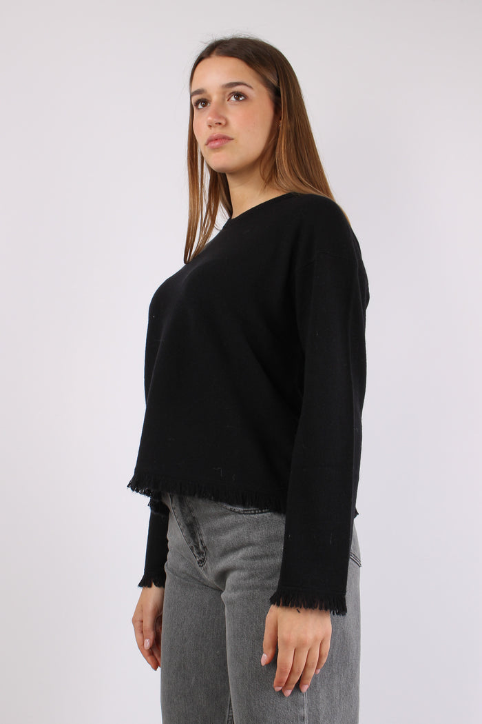 Girocollo Frangette Nero-5