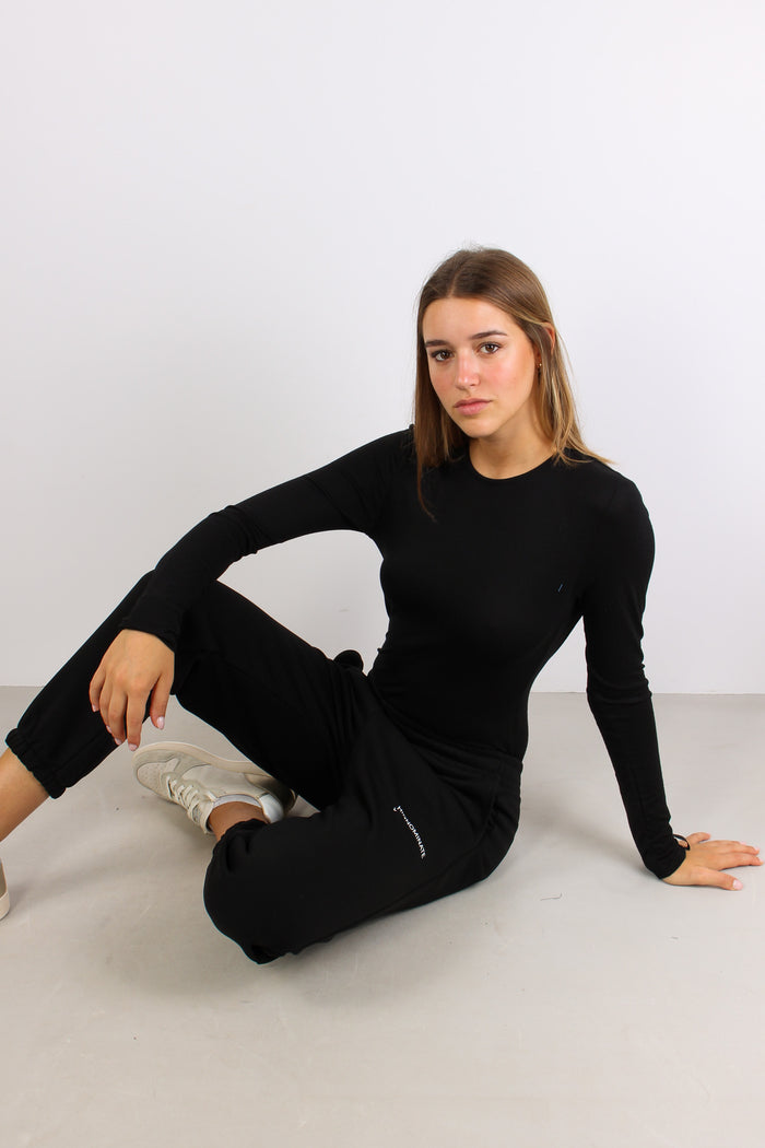 Pantalone Felpa Basico Nero-4