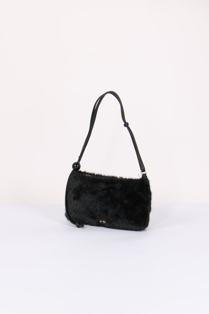 Malachite Pochette Ecopelliccia Nero-2