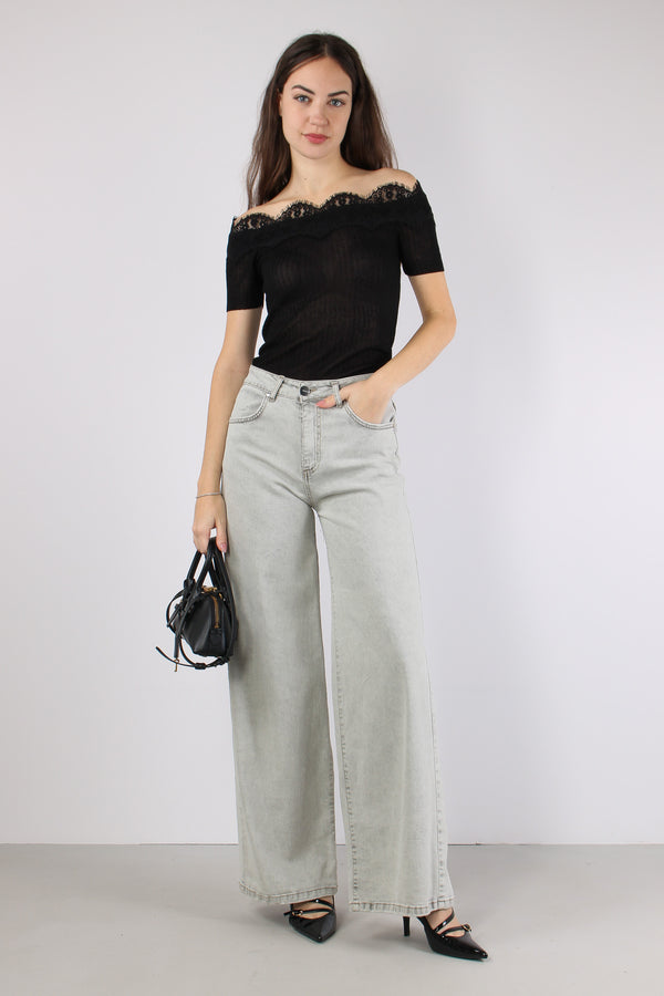 Denim Palazzo Slavato Denim Nero