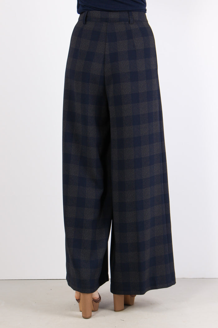 Pantalone Palazzo Quadri Blu/moro-4