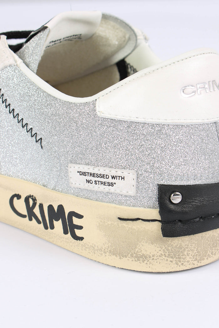 Sneakers Distressed Metal Kiss Argento-7