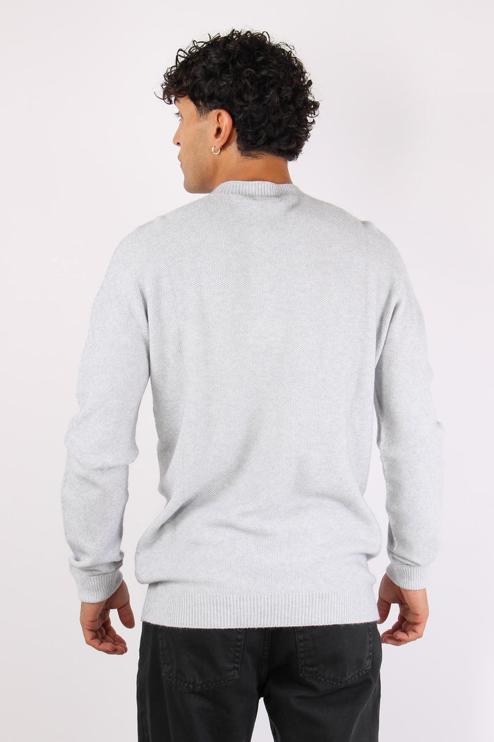 Maglia Girocollo Punto Riso Grigio Perla-5