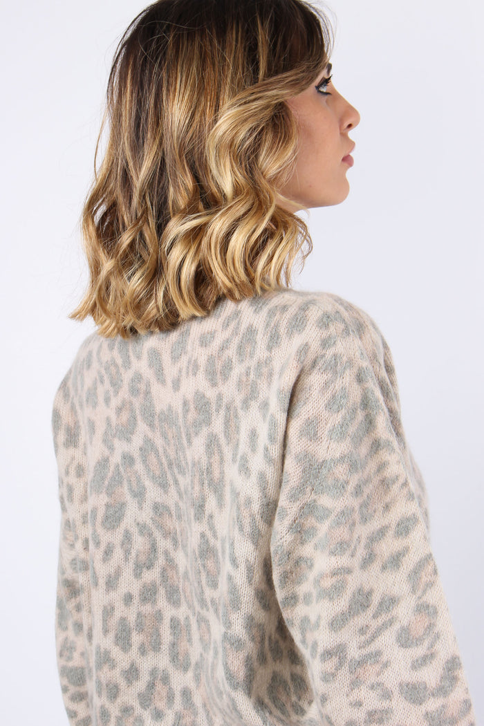 Maglia Misto Alpaca Stampa Leo Leopard-5