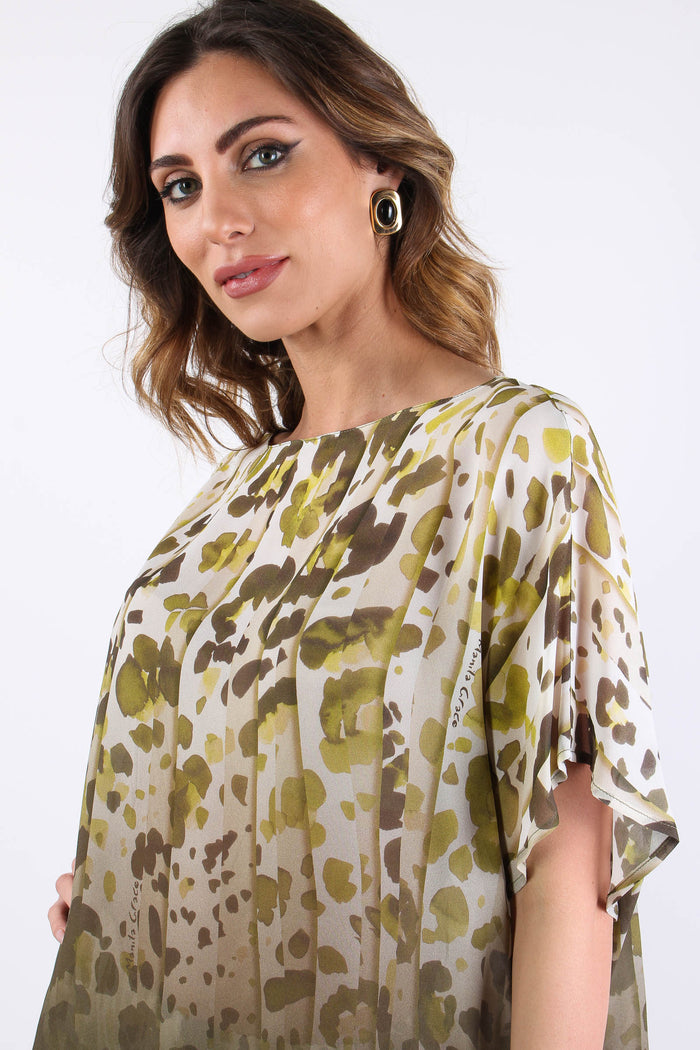 Blusa Pieghe Fantasia Edera-8