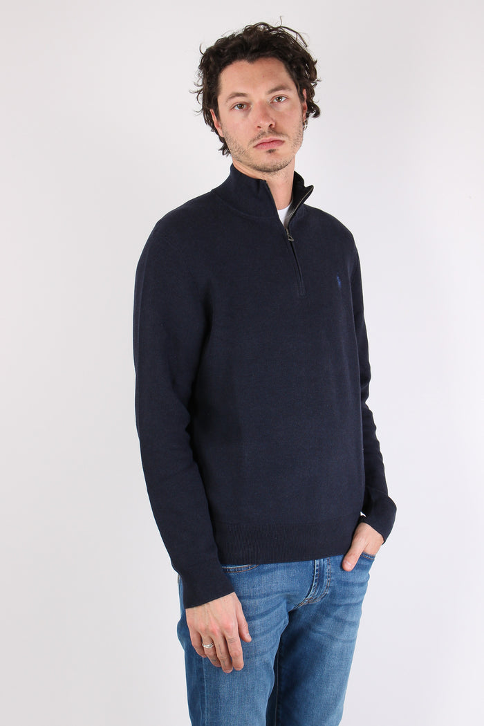 Maglia Mezza Zip Nido Dape Navy-7