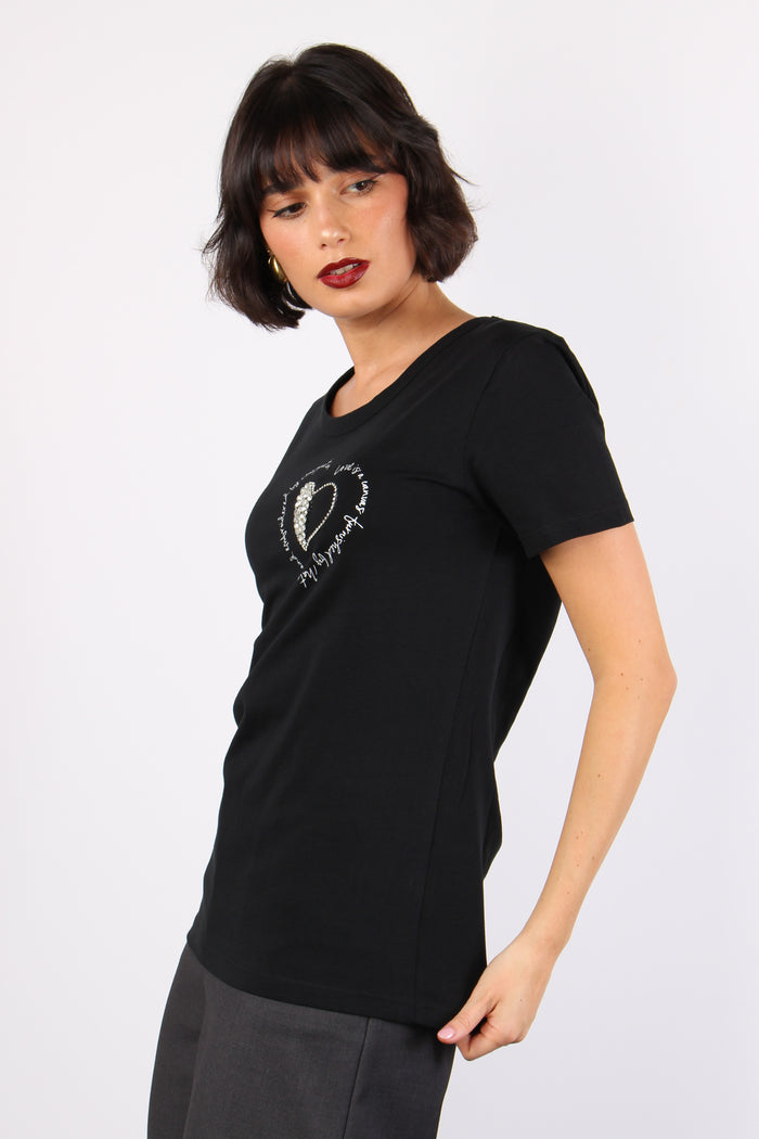 Palmira T-shirt Ricamo Black-6